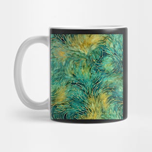 Beautiful intricate design made of green and yellow leaves Mug